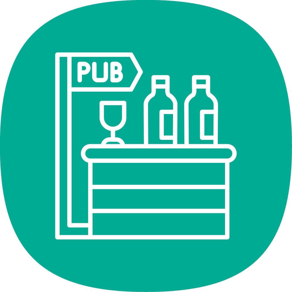 Pub Line Curve Icon Design vector