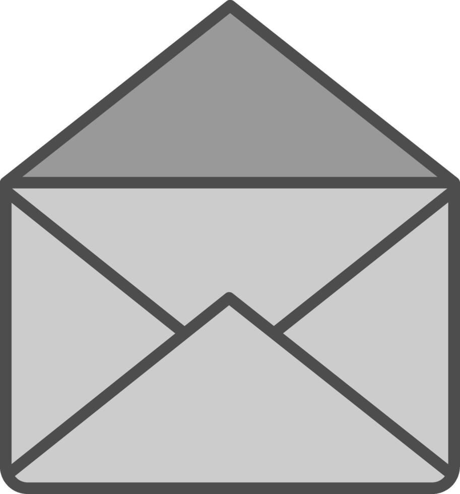 correo línea lleno escala de grises icono diseño vector