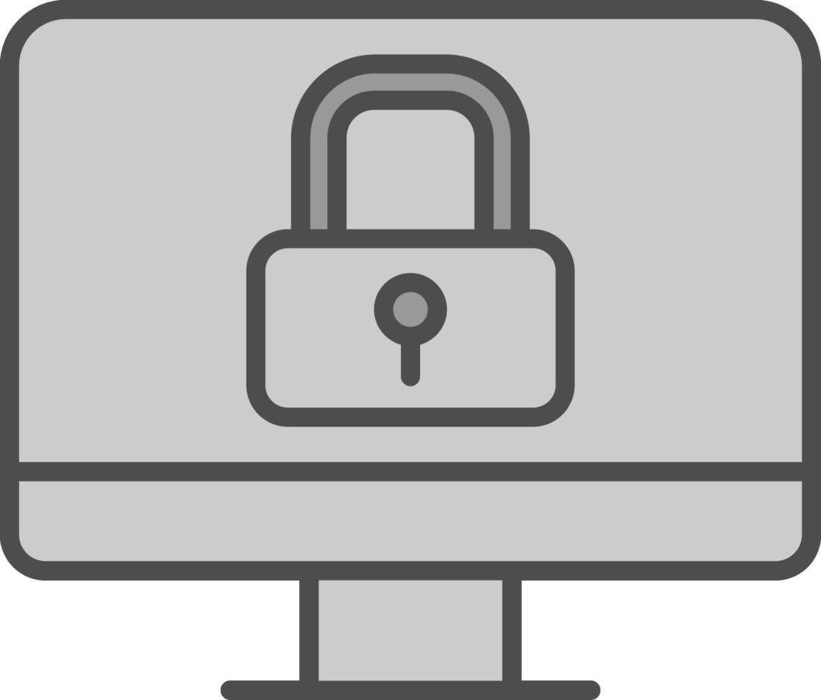 Security Line Filled Greyscale Icon Design vector