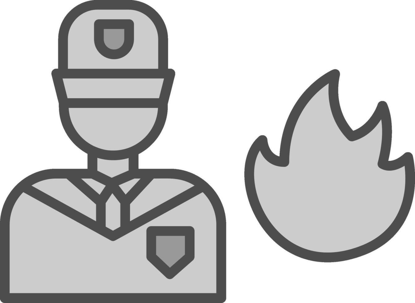 Firefighter Line Filled Greyscale Icon Design vector