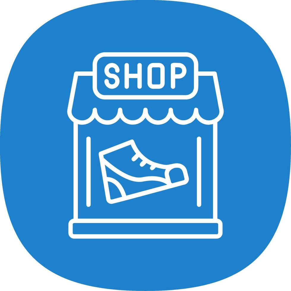 Shoe Shop Line Curve Icon Design vector