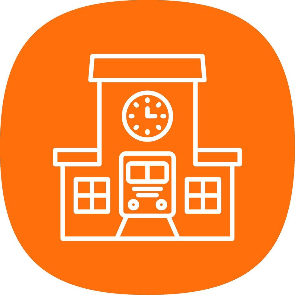 Train Station Line Curve Icon Design vector