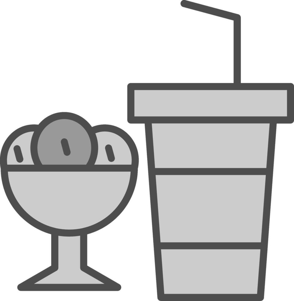 Fast Food Line Filled Greyscale Icon Design vector