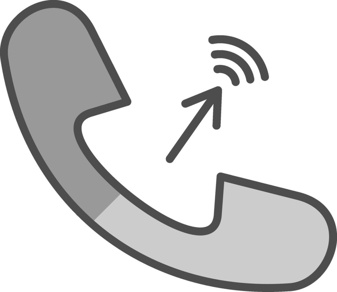 teléfono llamada línea lleno escala de grises icono diseño vector