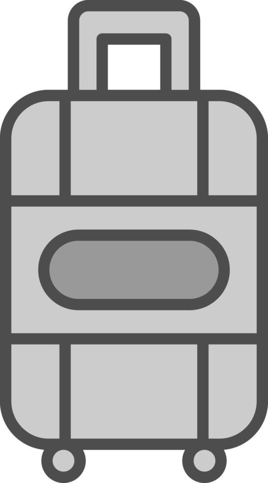 maleta línea lleno escala de grises icono diseño vector