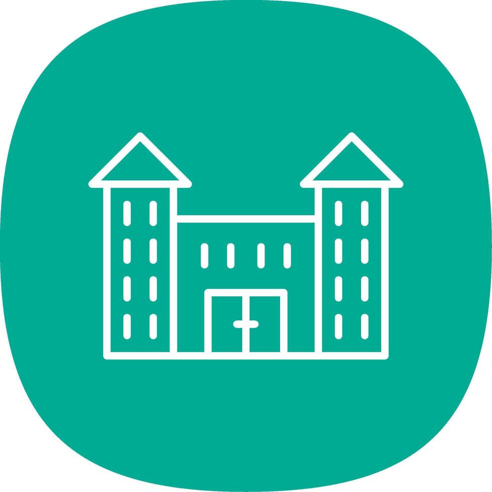 Victorian House Line Curve Icon Design vector