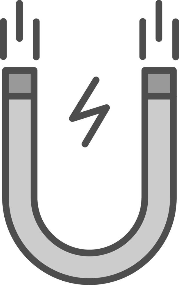 Magnet Line Filled Greyscale Icon Design vector