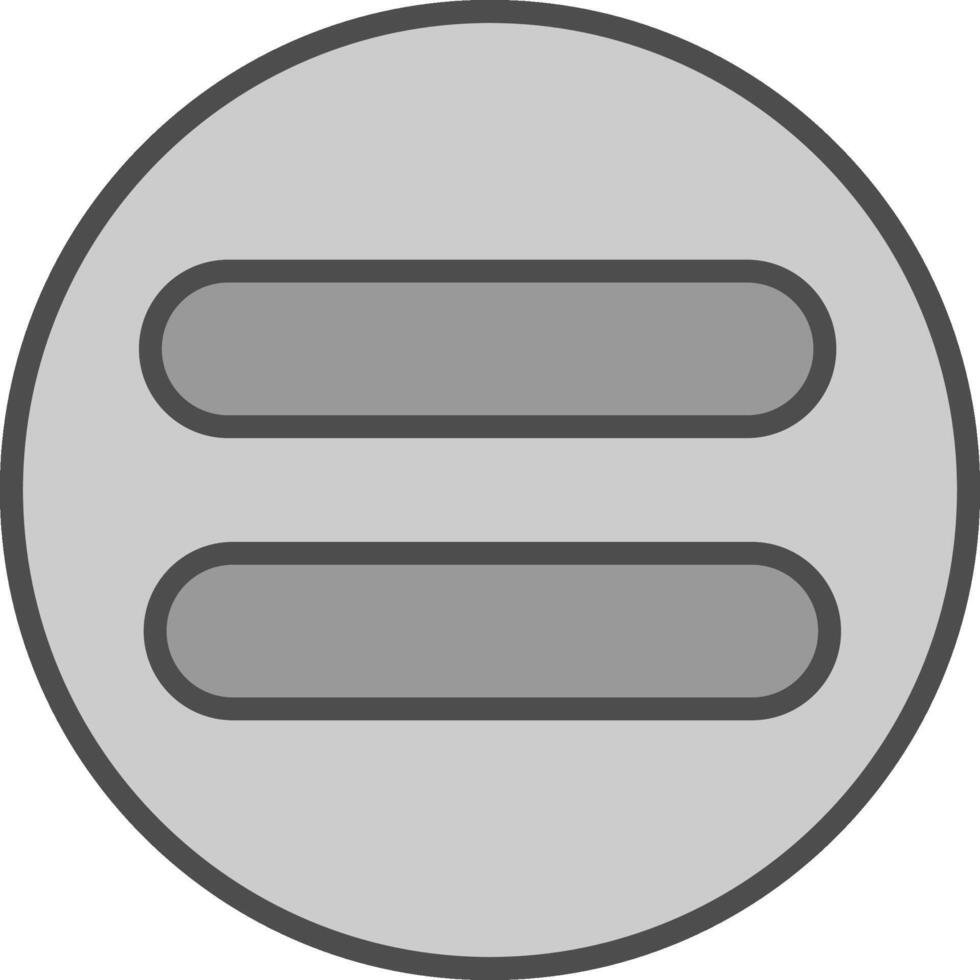Equal Line Filled Greyscale Icon Design vector