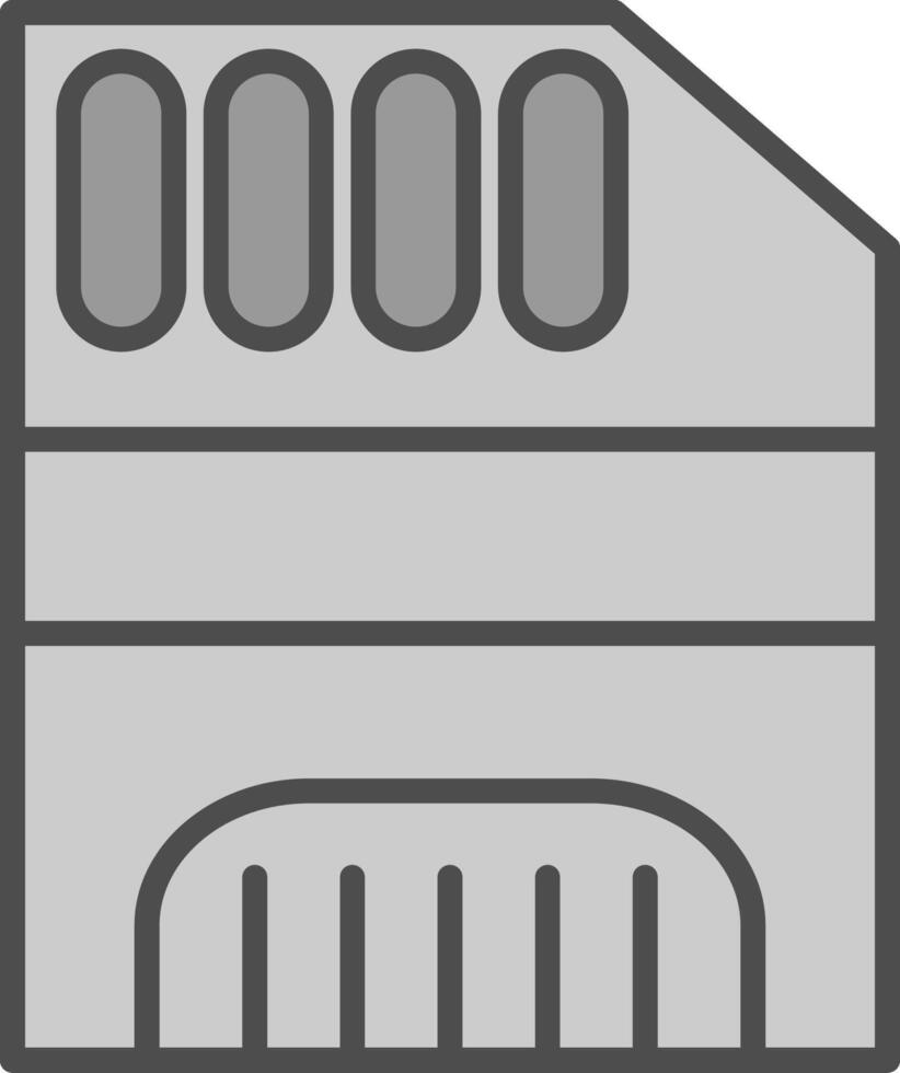 Memory Card Line Filled Greyscale Icon Design vector