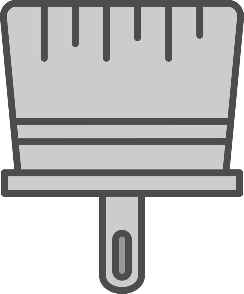 cepillo línea lleno escala de grises icono diseño vector