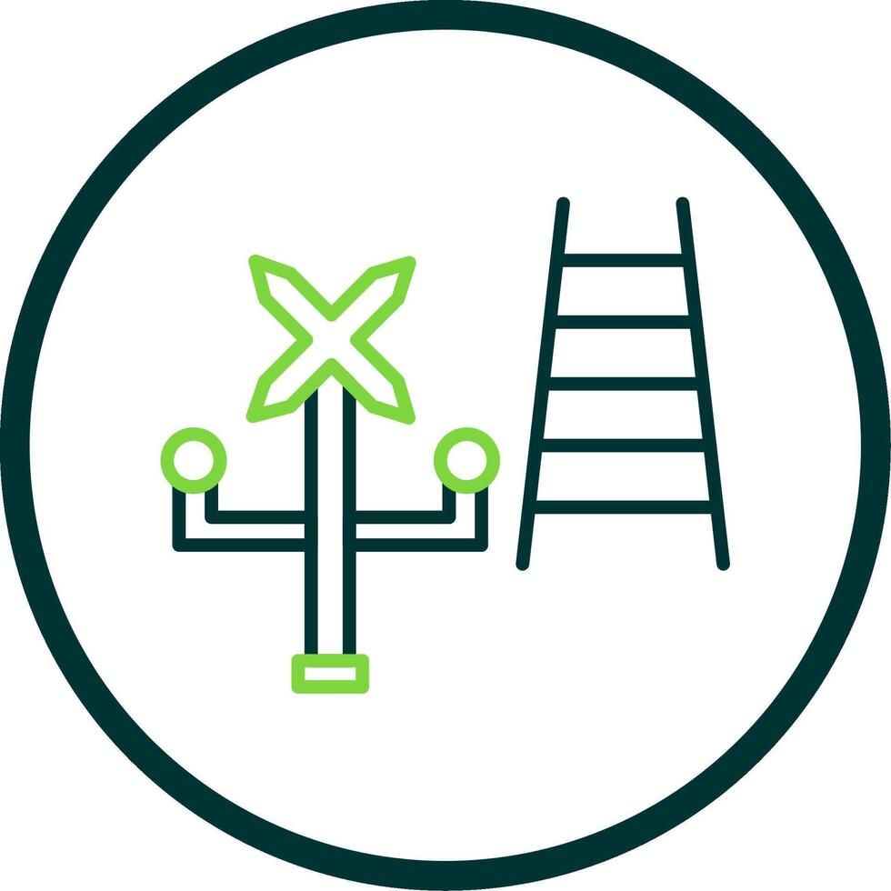 Railroad Crossing Line Circle Icon Design vector