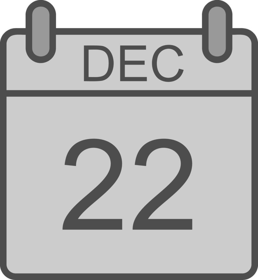 December Line Filled Greyscale Icon Design vector