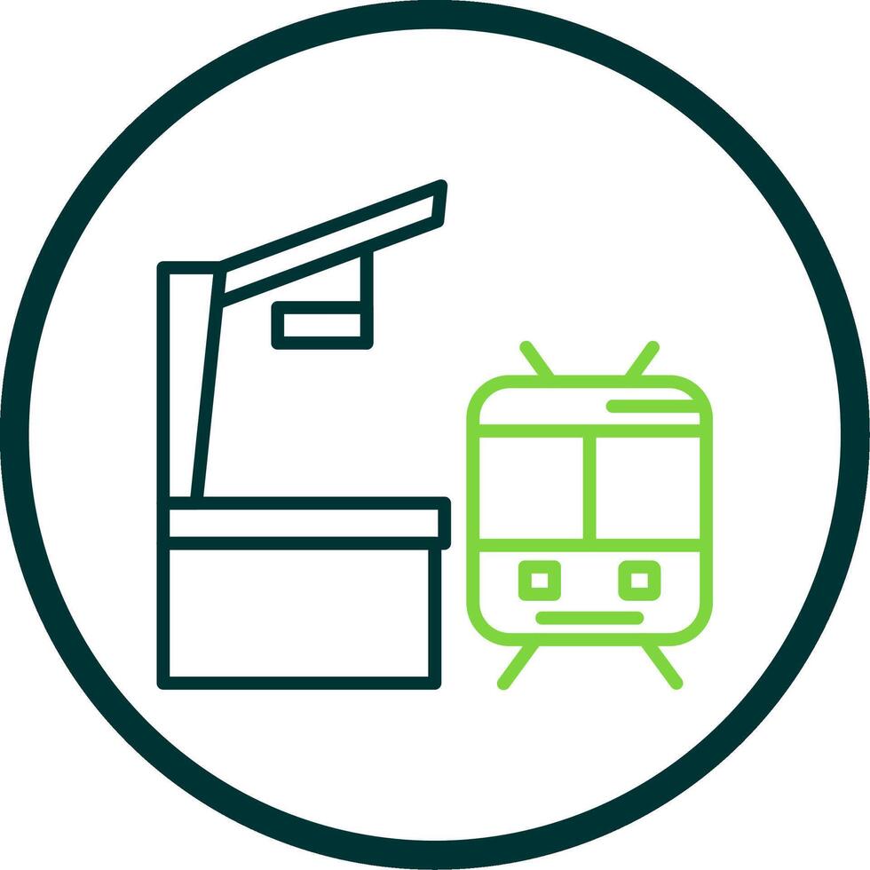 Railroad Station Line Circle Icon Design vector