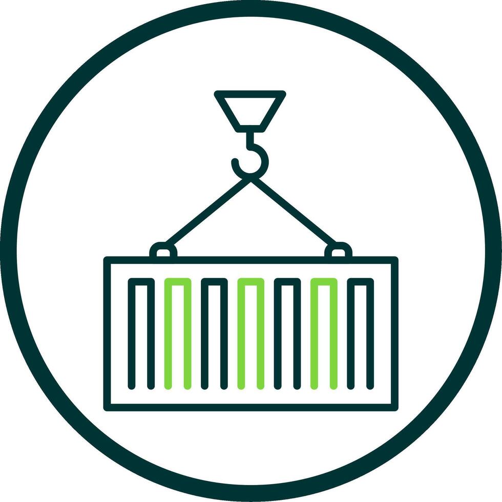 Container Loading Line Circle Icon Design vector