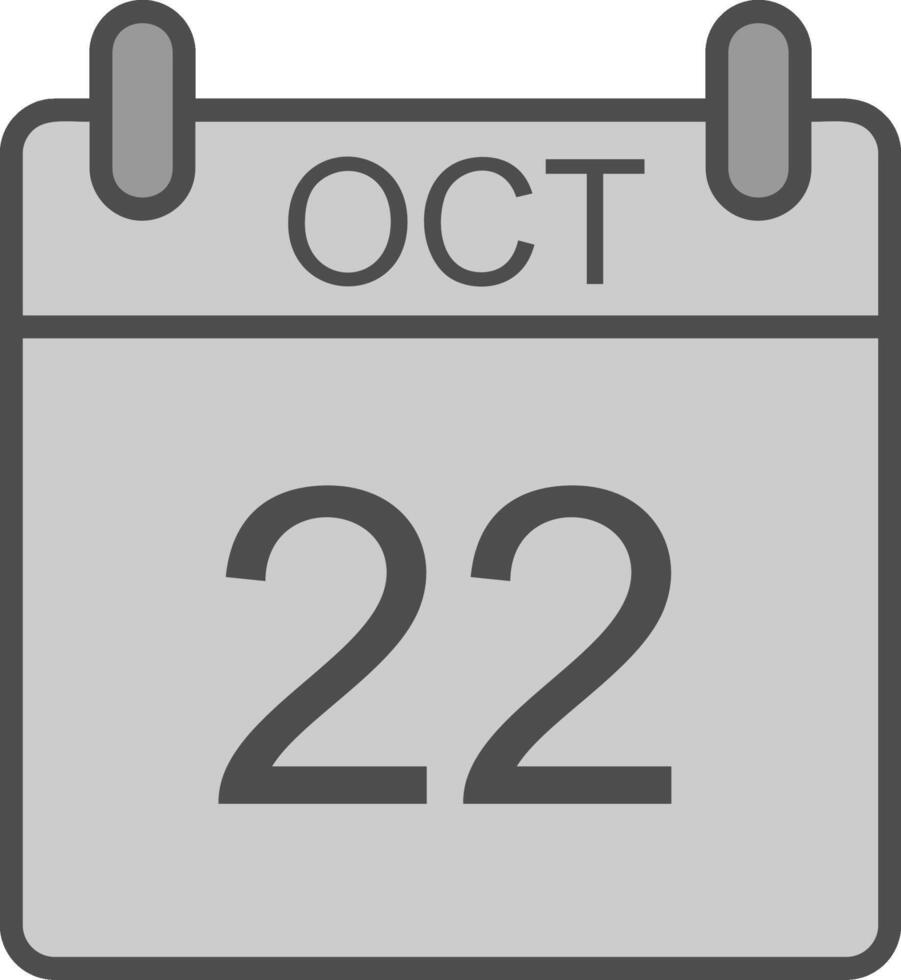 October Line Filled Greyscale Icon Design vector