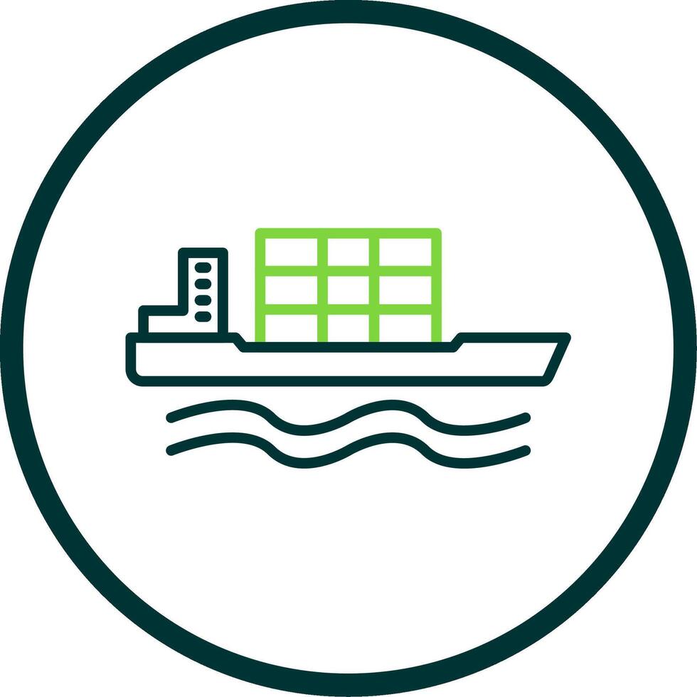 Bulk Carrier Line Circle Icon Design vector