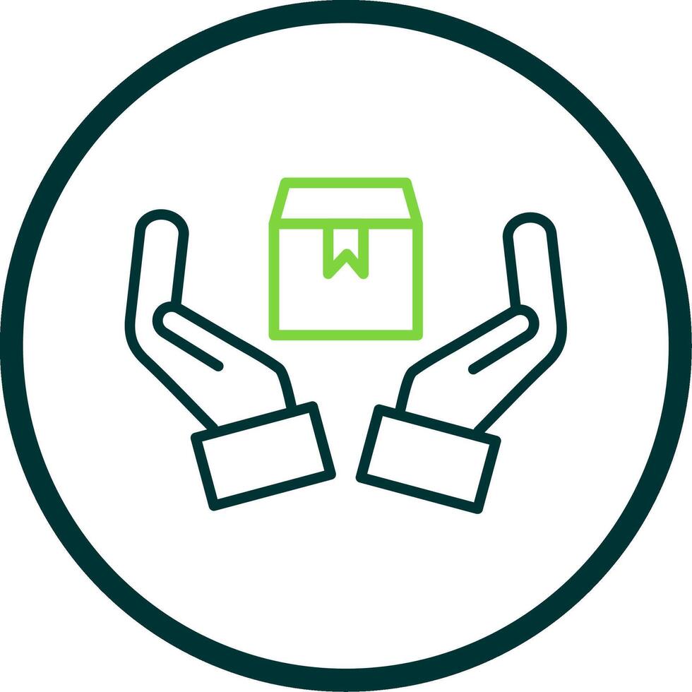 Handle With Care Line Circle Icon Design vector