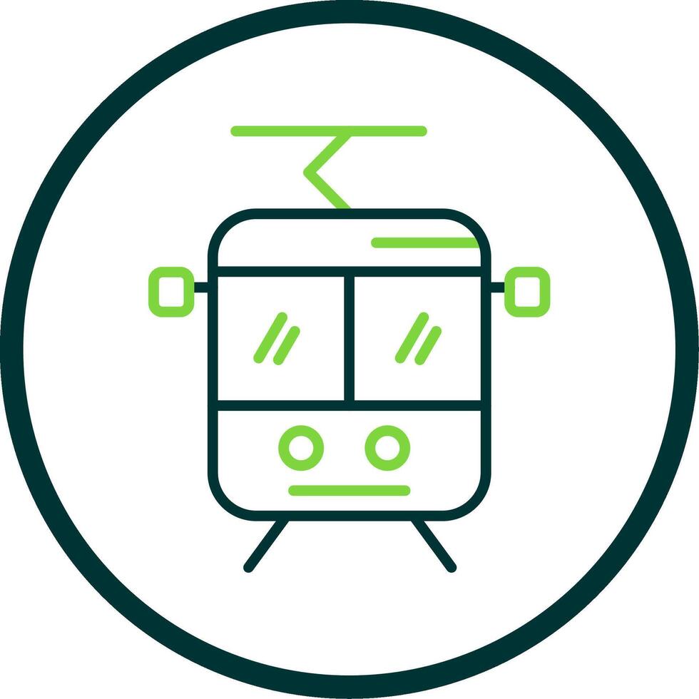 Tram Line Circle Icon Design vector