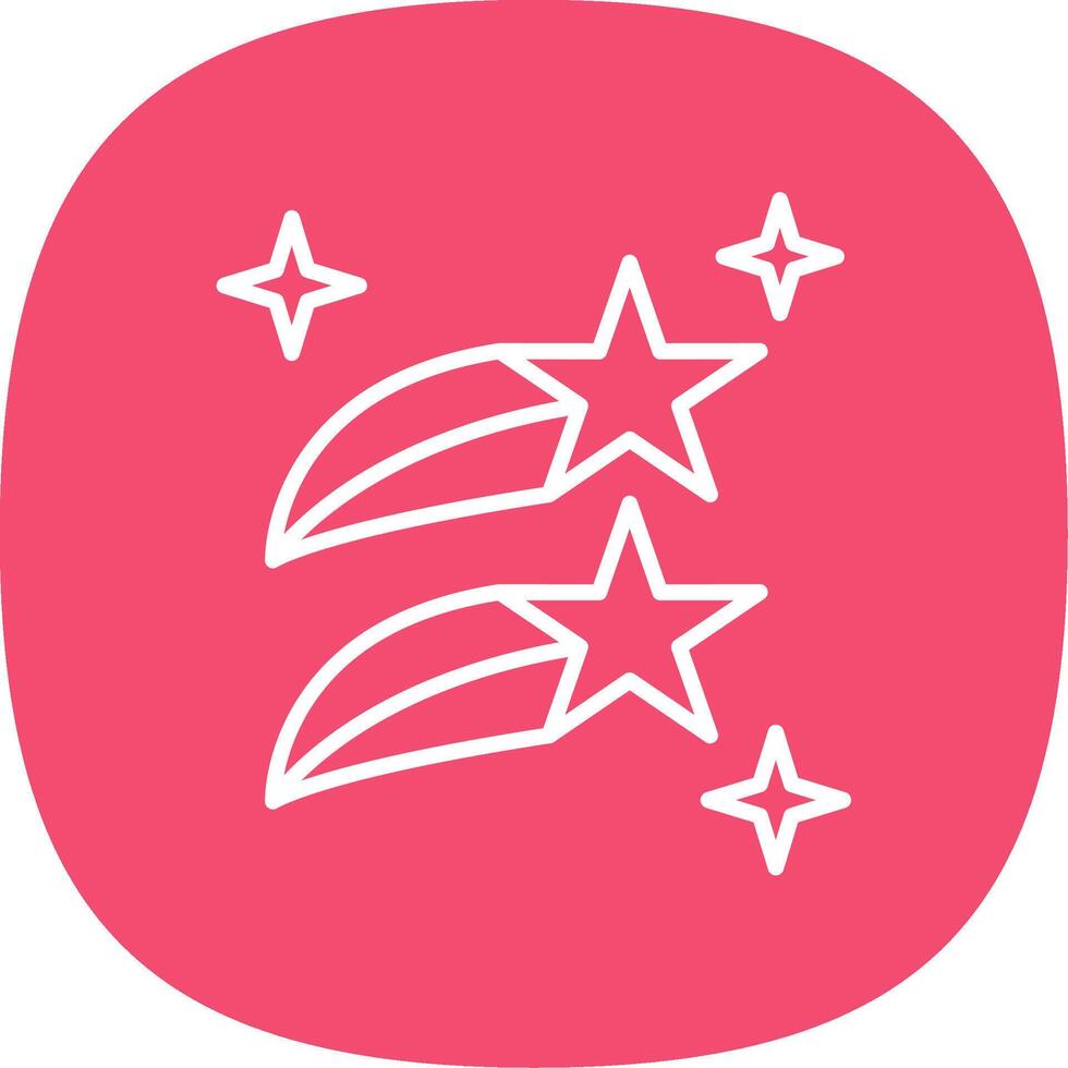 Shooting Stars Line Curve Icon Design vector