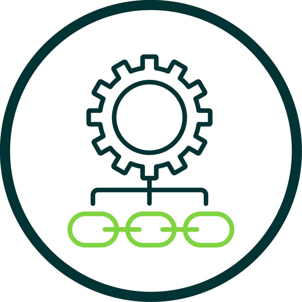 Supply Chain Management Line Circle Icon Design vector