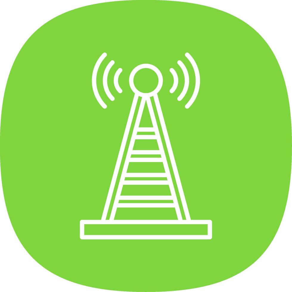 Radio Tower Line Curve Icon Design vector