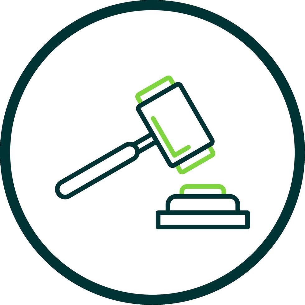 Auction Line Circle Icon Design vector