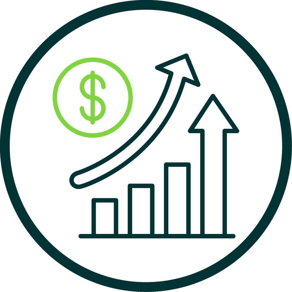 Increase Sales Line Circle Icon Design vector