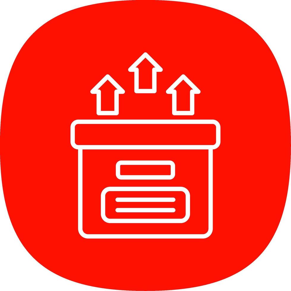Storage Box Line Curve Icon Design vector