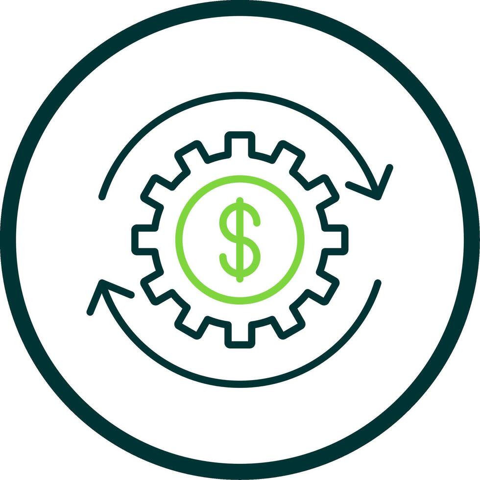 Money Working Line Circle Icon Design vector