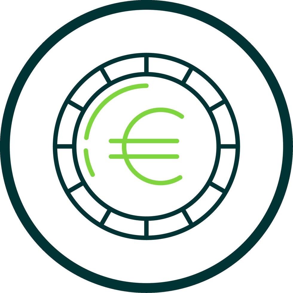 Euro Coin Line Circle Icon Design vector