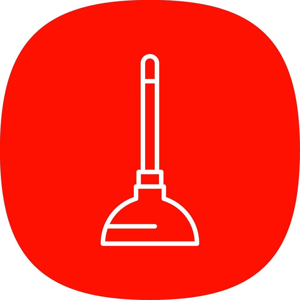 Plunger Line Curve Icon Design vector