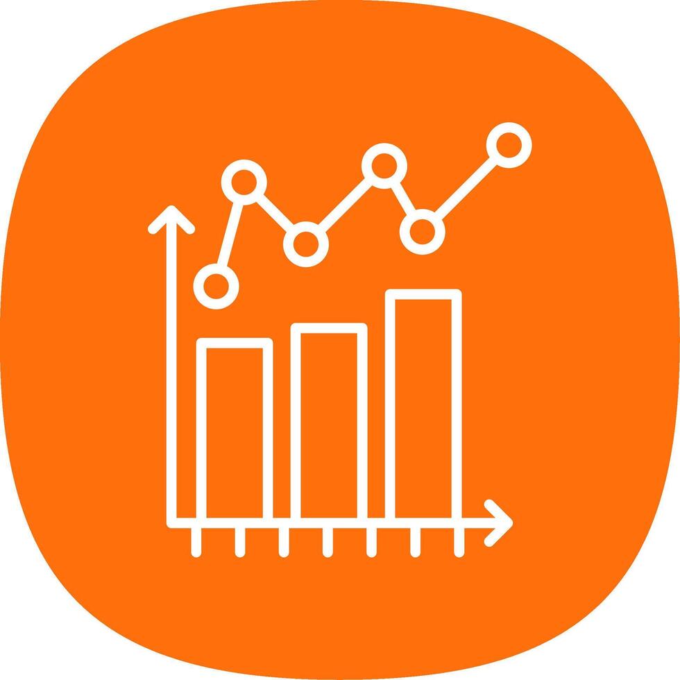 Bar Chart Line Curve Icon Design vector