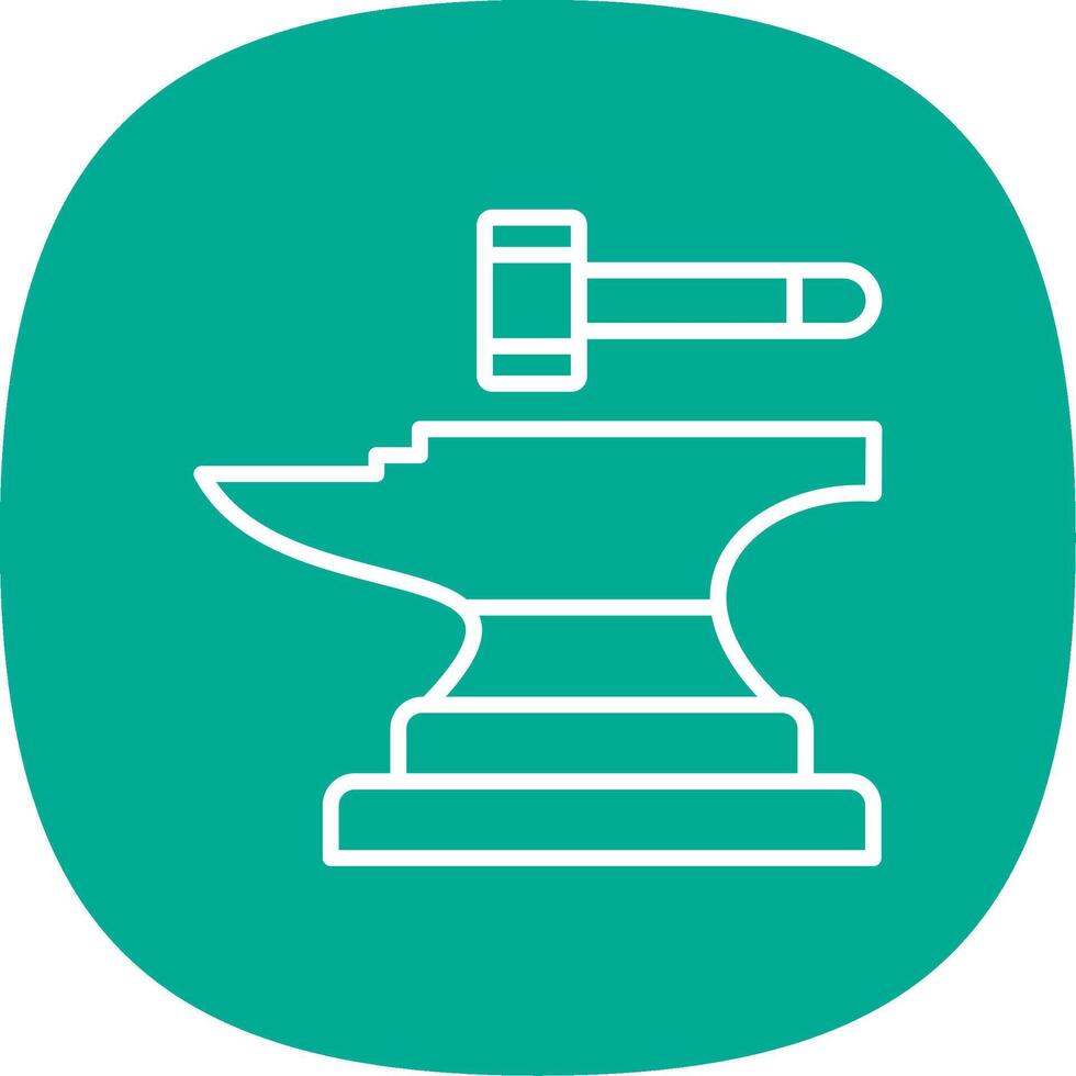 Anvil Line Curve Icon Design vector