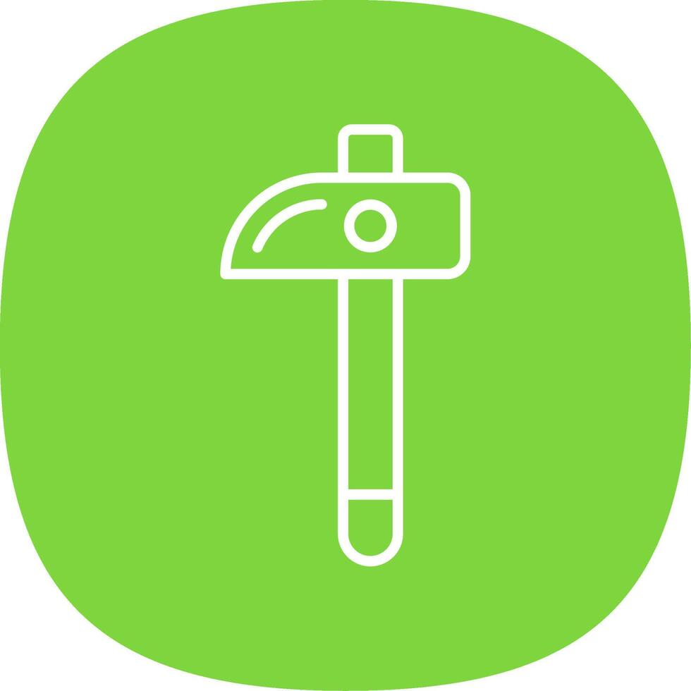 Hammer Line Curve Icon Design vector