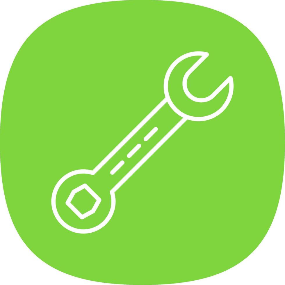 Spanner Line Curve Icon Design vector