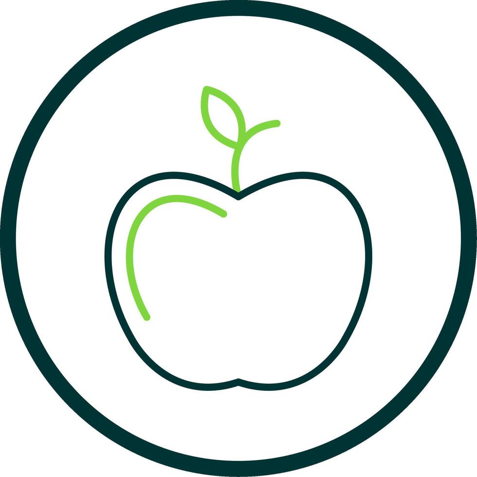 manzana línea circulo icono diseño vector