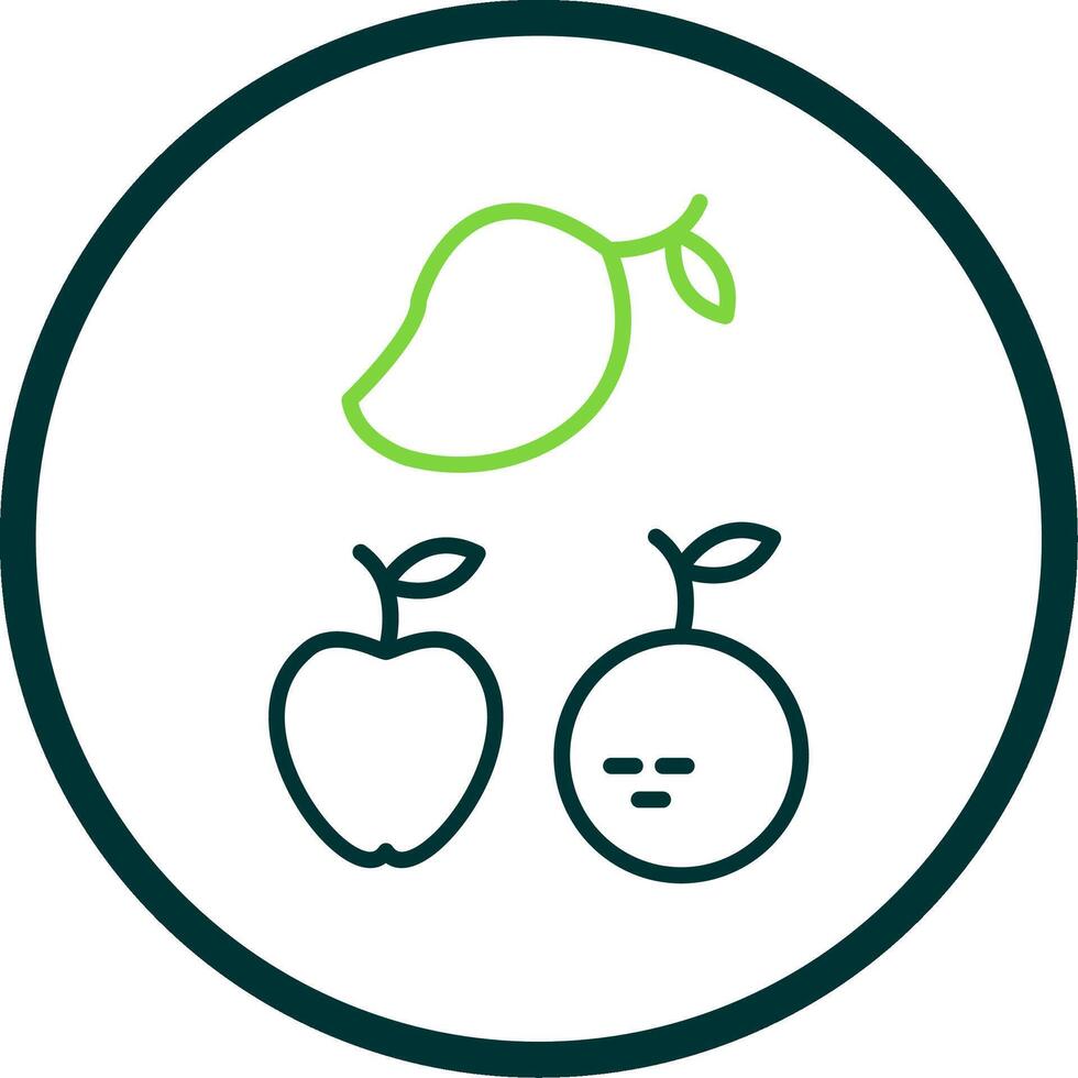 Fruits Line Circle Icon Design vector