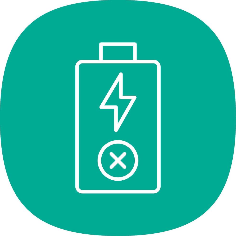 Empty Battery Line Curve Icon Design vector