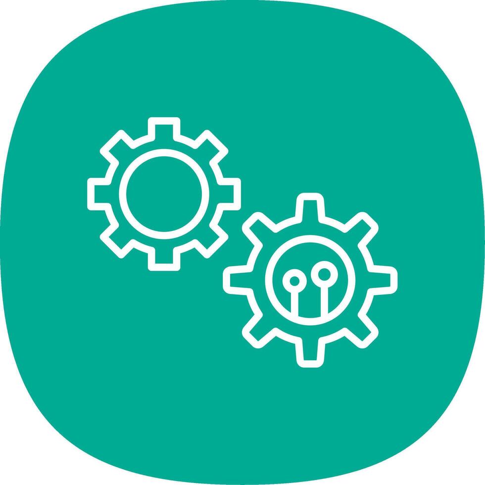 Cogwheel Line Curve Icon Design vector