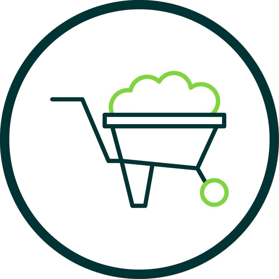 Wheelbarrow Line Circle Icon Design vector