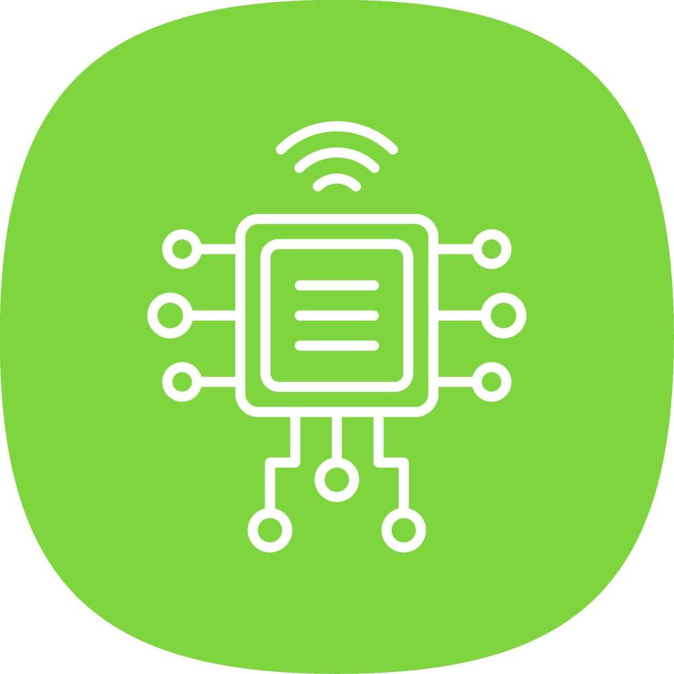 Computer Chip Line Curve Icon Design vector