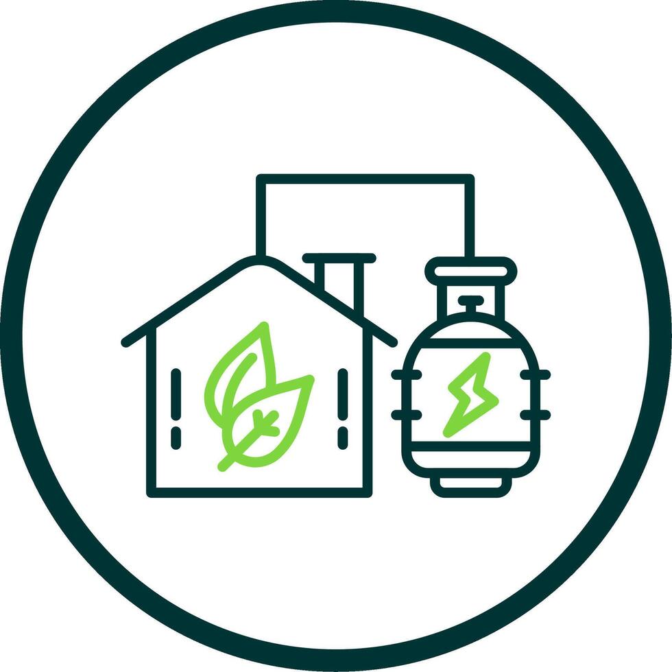 Biogas Energy Line Circle Icon Design vector