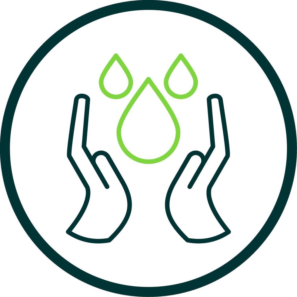 Water Saving Line Circle Icon Design vector