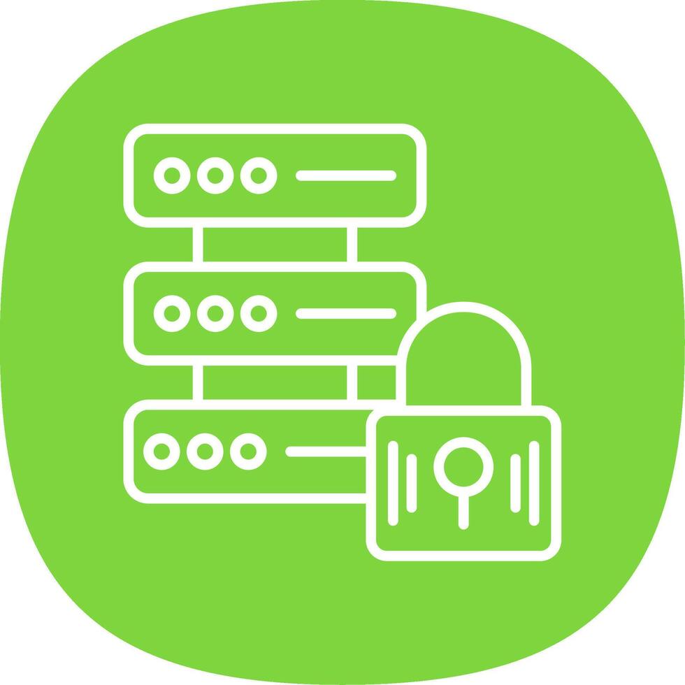 Secure Data Line Curve Icon Design vector