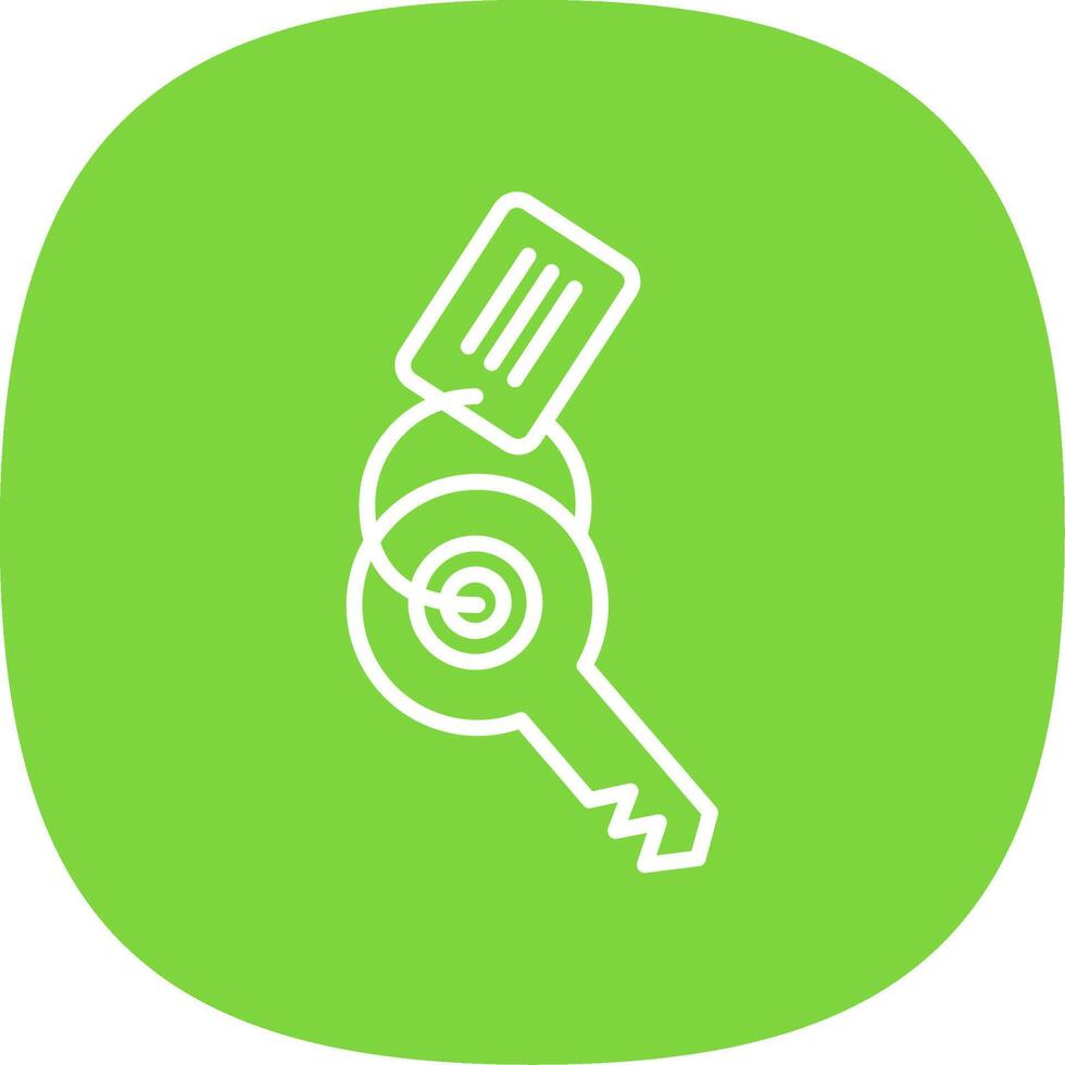 Keychain Line Curve Icon Design vector