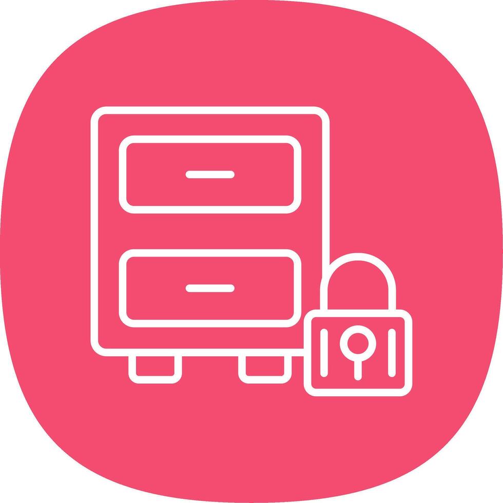 Filing Cabinet Line Curve Icon Design vector