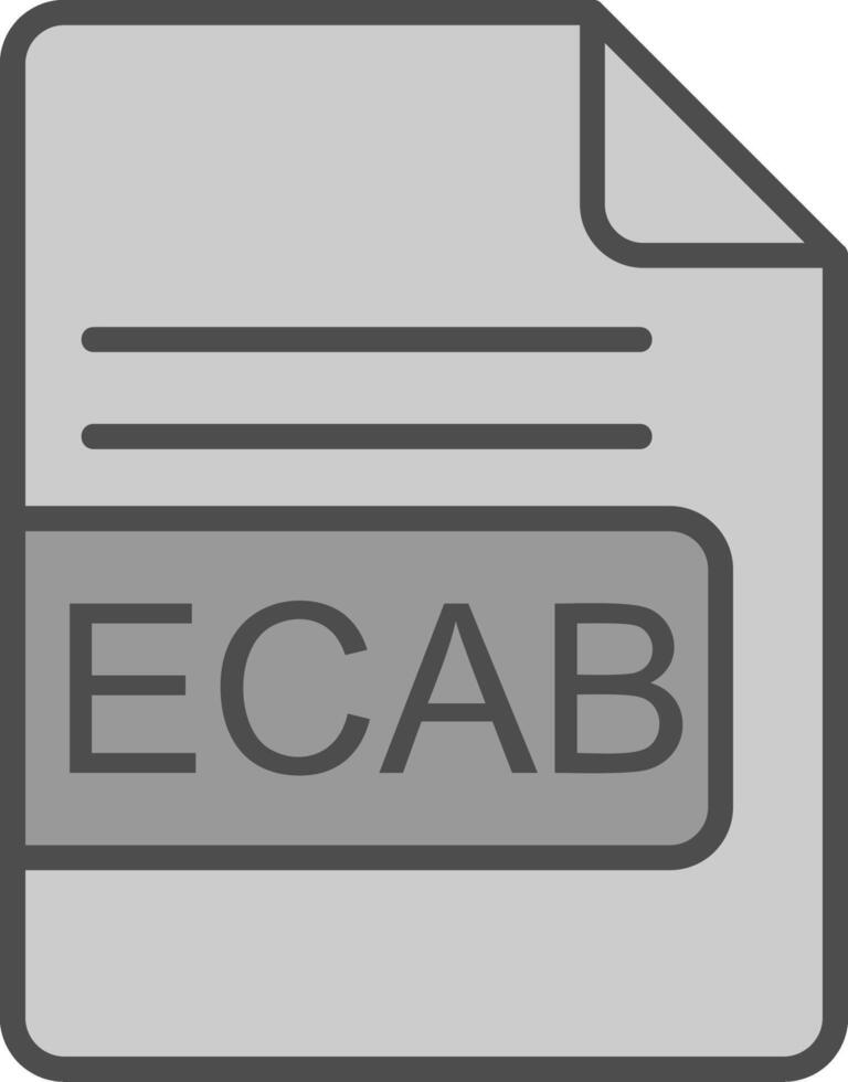 ECAB File Format Line Filled Greyscale Icon Design vector