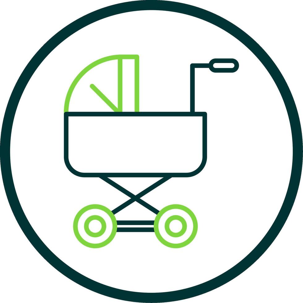 Baby Stroller Line Circle Icon Design vector