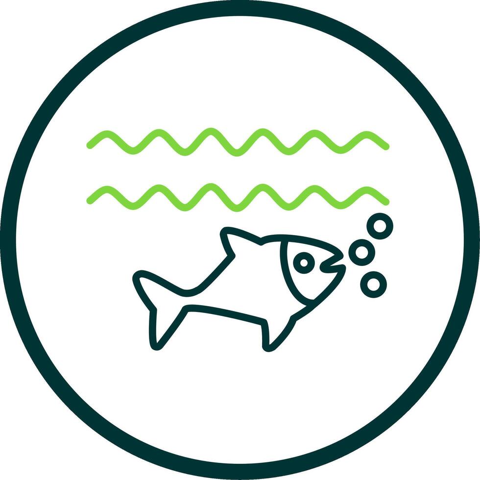 Fish Line Circle Icon Design vector
