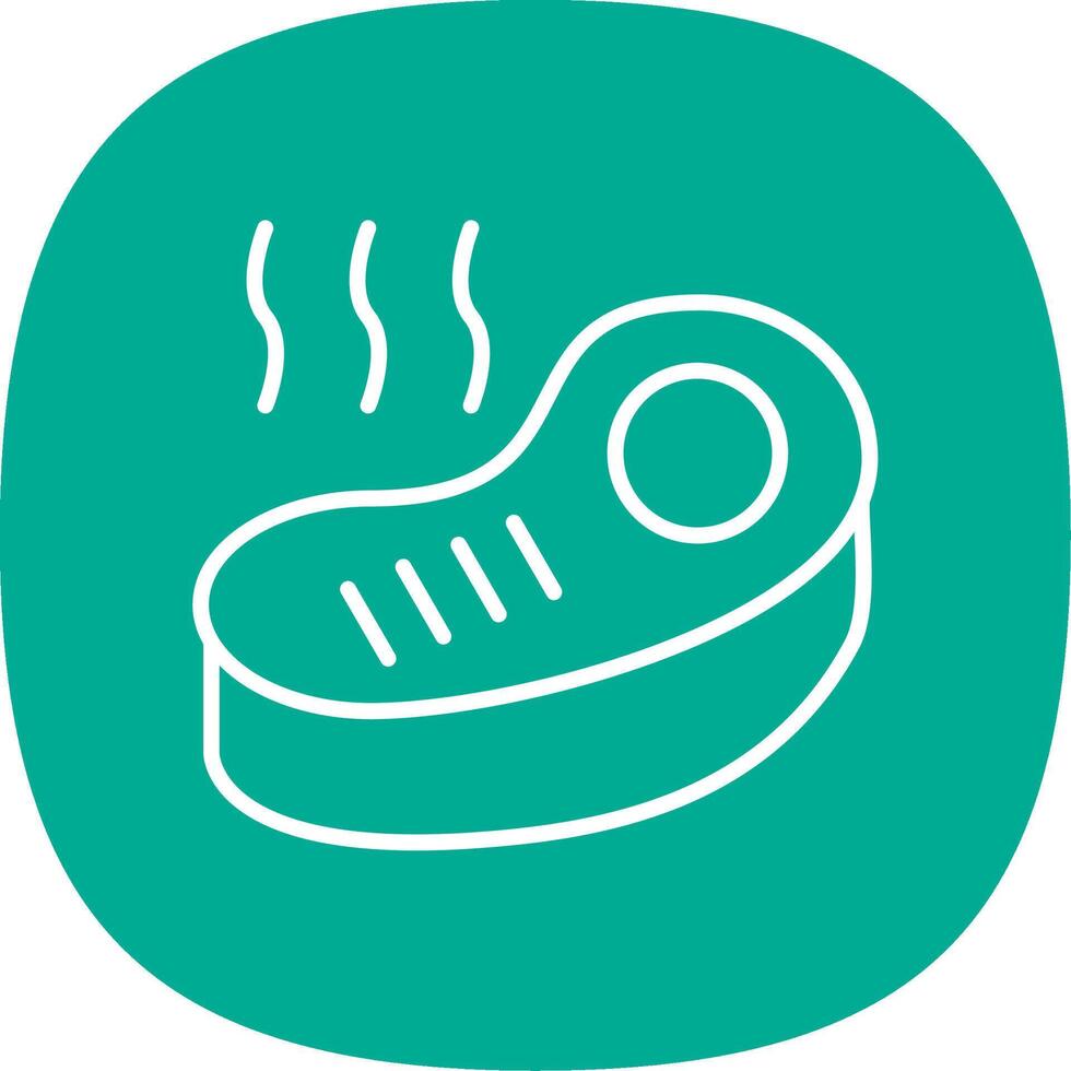 Steak Line Curve Icon Design vector